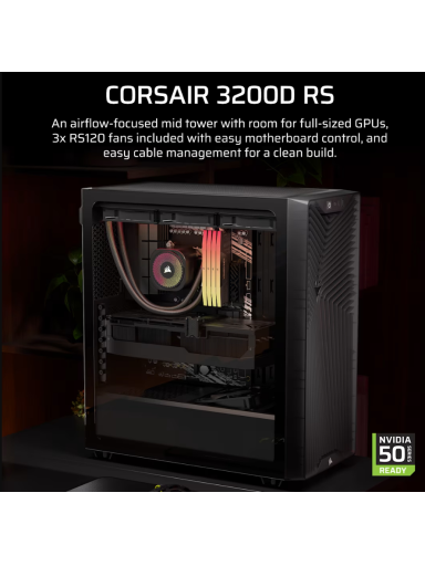 Corsair PC Case | 3200D RS | Smoke | Mid-Tower Corsair PC Case | 3200D RS | Smoke | Mid-Tower