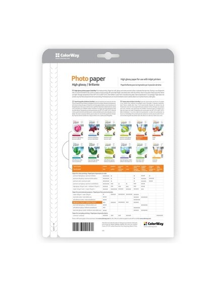ColorWay Photo Paper, 100 sheets | High Glossy | 180 g/m² | A4 2 ColorWay Photo Paper, 100 sheets | High Glossy | 180 g/m² | A4 2