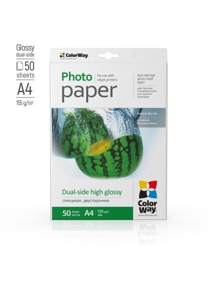 ColorWay Photo Paper, 50 sheets | Dual-side High Glossy | 155 g/m² | A4 1