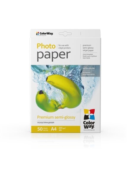 ColorWay Photo Paper, 50 sheets | Premium Semi-Glossy | 255 g/m² | A4 1 ColorWay Photo Paper, 50 sheets | Premium Semi-Glossy | 255 g/m² | A4 1