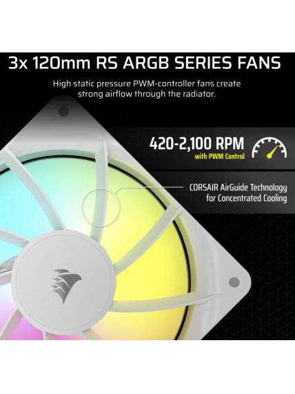 Corsair Liquid CPU Cooler | 360 RS ARGB | White 3