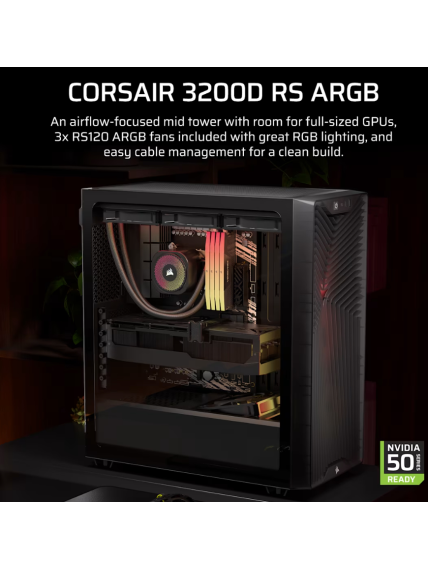Corsair PC Case | 3200D RS ARGB | Smoke | Mid-Tower 1