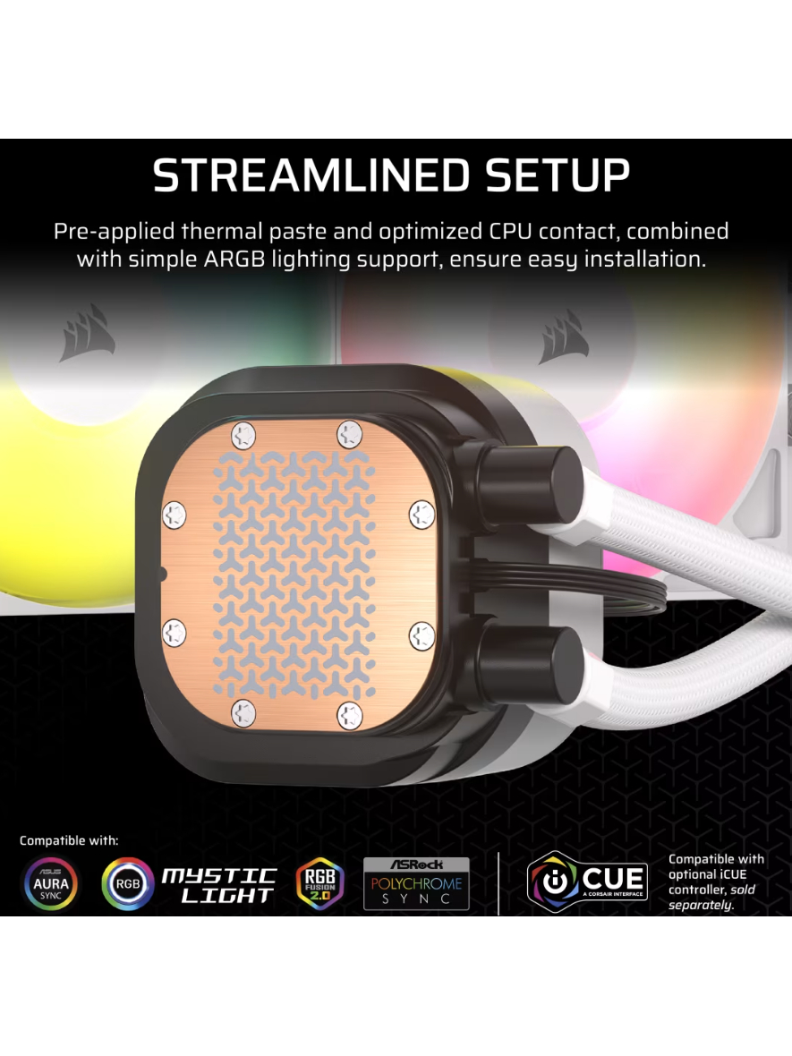 Corsair Liquid CPU Cooler | 360 RS ARGB | White 2 Corsair Liquid CPU Cooler | 360 RS ARGB | White 2