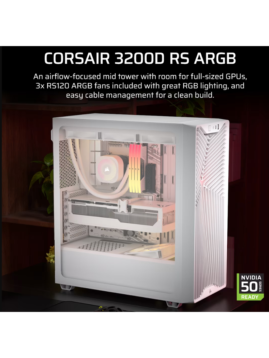 Corsair PC Case | 3200D RS ARGB | White | Mid-Tower 1 Corsair PC Case | 3200D RS ARGB | White | Mid-Tower 1