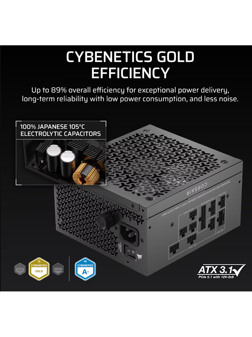 Corsair Fully Modular ATX Power Supply (EU) | RM750x SHIFT | 750 W | Black 5 Corsair Fully Modular ATX Power Supply (EU) | RM750x SHIFT | 750 W | Black 5