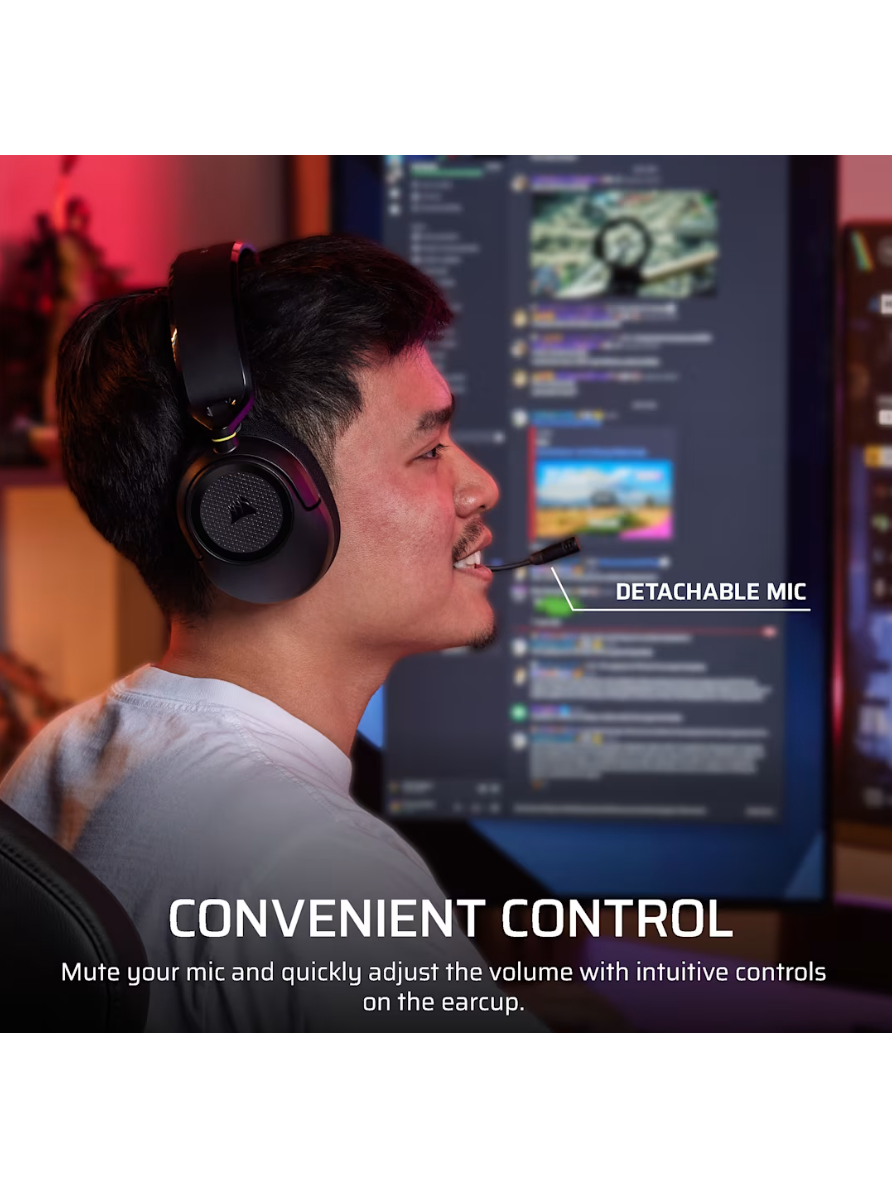 Corsair Gaming Headset | HS35 v3 | Bluetooth | Over-Ear | Microphone | Carbon | Wireless 7 Corsair Gaming Headset | HS35 v3 | Bluetooth | Over-Ear | Microphone | Carbon | Wireless 7
