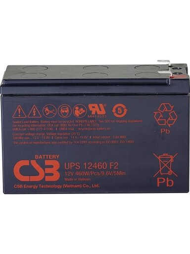 CSB Battery Battery 12V, 9Ah, AGM | UPS12460F2 | 460 W CSB Battery Battery 12V, 9Ah, AGM | UPS12460F2 | 460 W