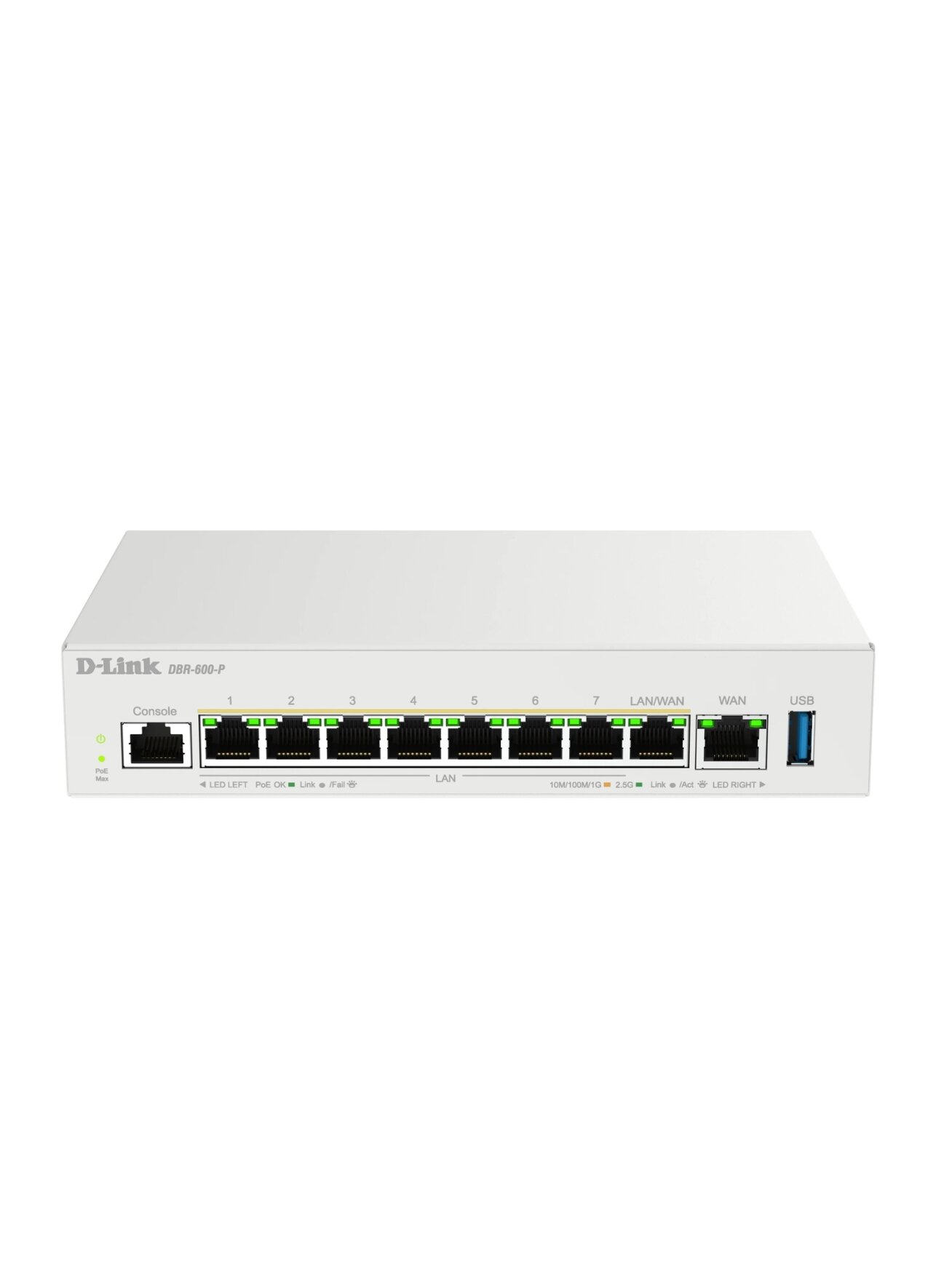 D-Link Wireless router | DBR-600-P/E | 10/100/1000 Mbit/s | Ethernet LAN (RJ-45) ports 8 | Mesh Support Yes | MU-MiMO No | No mobile broadband