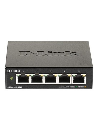 D-Link | Smart Managed Switch | DGS-1100-05V2/E | Managed L2 | Rackmountable | Gigabit Ethernet (copper) ports quantity 5