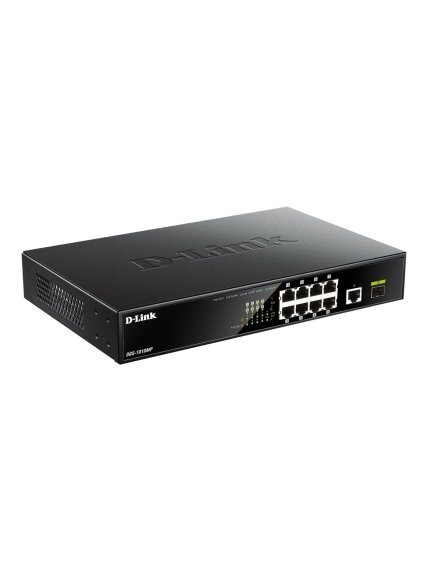 D-Link | 10 Gigabit port Switch with PoE | DGS-1010MP | Unmanaged | Desktop / Rackmount | Gigabit Ethernet (copper) ports quantity 1 | SFP ports quantity 1 | Power over Ethernet (PoE) ports quantity 8 D-Link | 10 Gigabit port Switch with PoE | DGS-1010MP | Unmanaged | Desktop / Rackmount | Gigabit Ethernet (copper) ports quantity 1 | SFP ports quantity 1 | Power over Ethernet (PoE) ports quantity 8