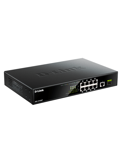 D-Link | 10 Gigabit port Switch with PoE | DGS-1010MP | Unmanaged | Desktop / Rackmount | Gigabit Ethernet (copper) ports quantity 1 | SFP ports quantity 1 | Power over Ethernet (PoE) ports quantity 8 1
