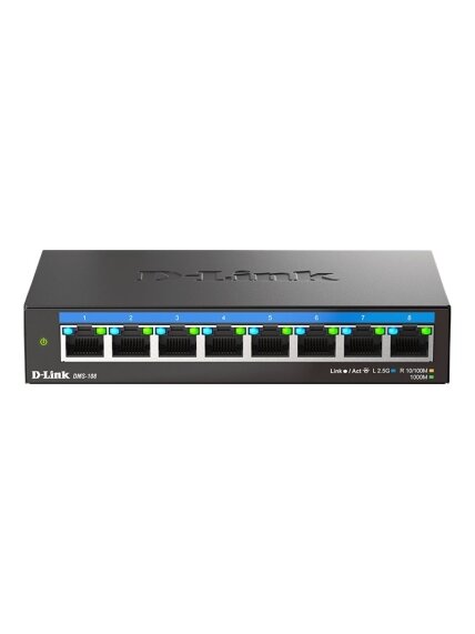 D-Link DMS-108/E | 8-Port 2.5G Multi-Gigabit Desktop Switch | Desktop | Unmanaged D-Link DMS-108/E | 8-Port 2.5G Multi-Gigabit Desktop Switch | Desktop | Unmanaged