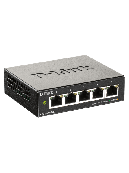 D-Link | Smart Managed Switch | DGS-1100-05V2/E | Managed L2 | Rackmountable | Gigabit Ethernet (copper) ports quantity 5 2