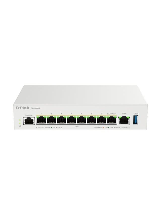 D-Link Wireless router | DBR-600-P/E | 10/100/1000 Mbit/s | Ethernet LAN (RJ-45) ports 8 | Mesh Support Yes | MU-MiMO No | No mobile broadband 2 D-Link Wireless router | DBR-600-P/E | 10/100/1000 Mbit/s | Ethernet LAN (RJ-45) ports 8 | Mesh Support Yes | MU-MiMO No | No mobile broadband 2