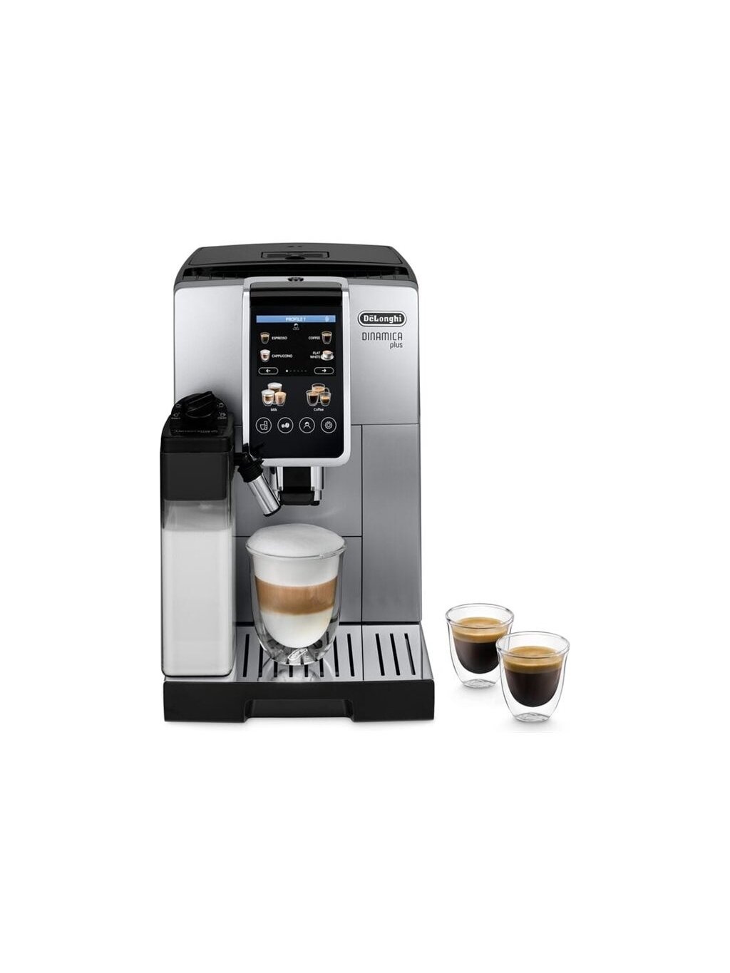Delonghi | Coffee Maker | Dinamica Plus ECAM380.85.SB | Pump pressure 15 bar | Built-in milk frother | Automatic | 1450 W | Stainless Steel/Black Delonghi | Coffee Maker | Dinamica Plus ECAM380.85.SB | Pump pressure 15 bar | Built-in milk frother | Automatic | 1450 W | Stainless Steel/Black