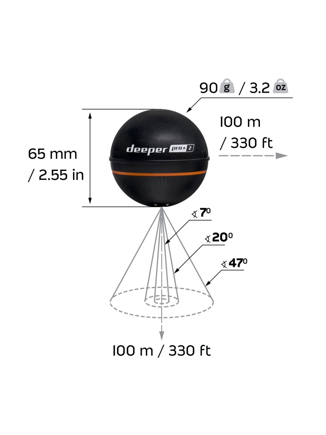 Deeper | Smart Sonar PRO+2 | Sonar | Wi-Fi | Black 2 Deeper | Smart Sonar PRO+2 | Sonar | Wi-Fi | Black 2