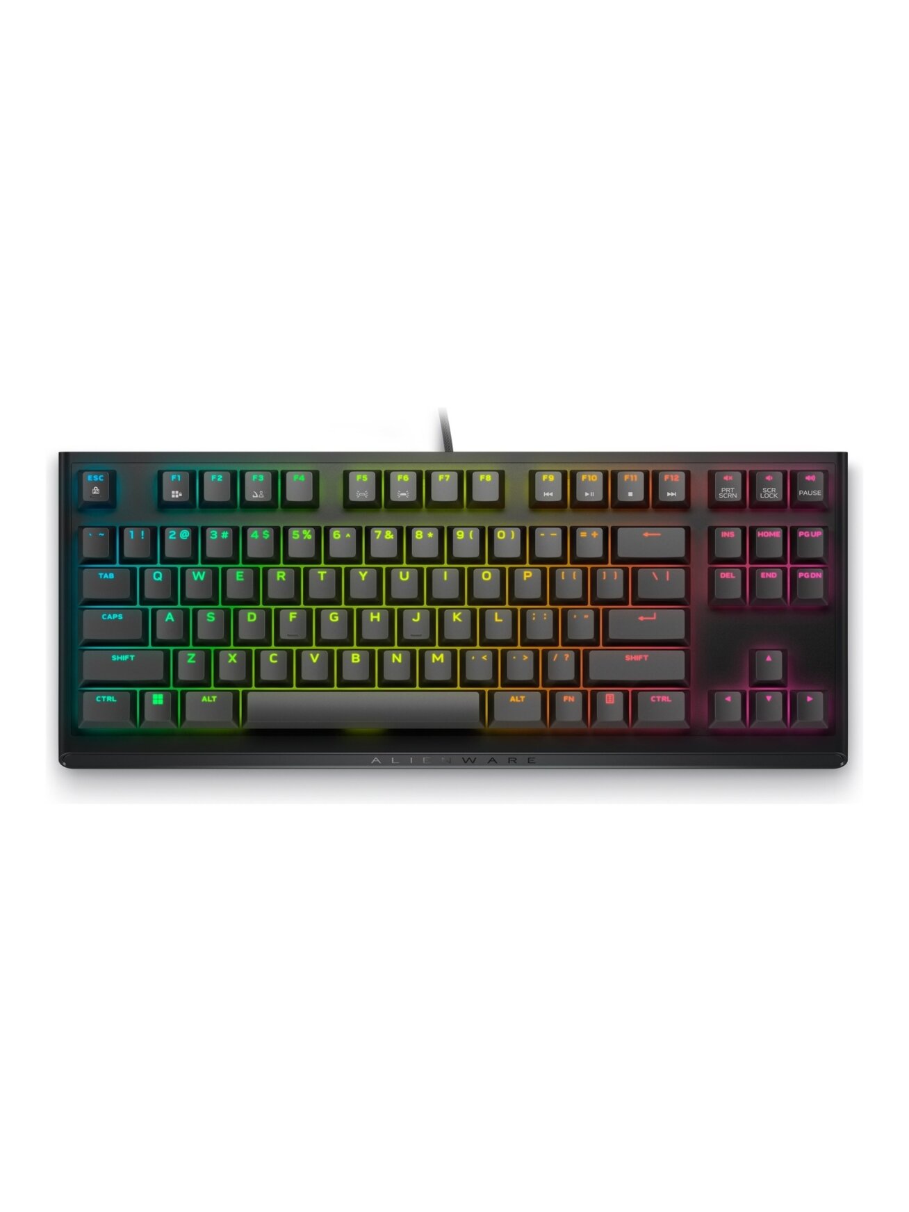 Dell Alienware Tenkeyless AW420K | Gaming Keyboard | Wired | EN | CHERRY MX Red | Dark Side of the Moon