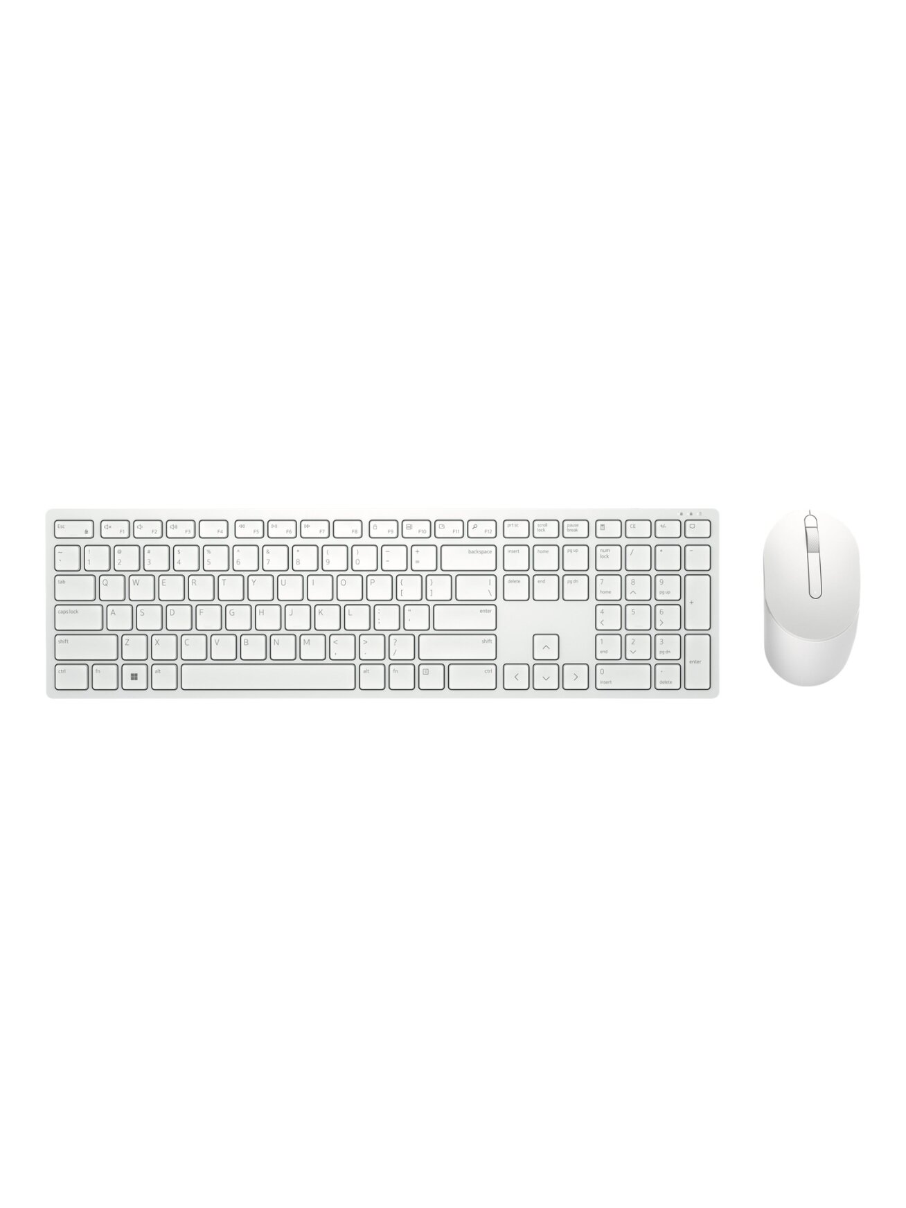Dell | Keyboard and Mouse | KM5221W Pro | Keyboard and Mouse Set | Wireless | Mouse included | Russian | White