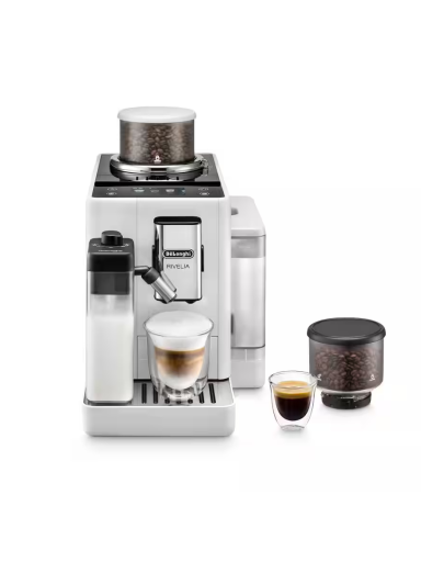 Delonghi | Coffee maker | Rivelia EXAM440.55.W | Pump pressure 19 bar | Built-in milk frother | Fully Automatic | 1450 W | Arctic White