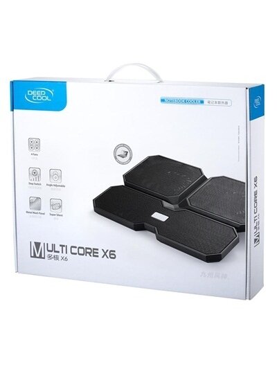 Deepcool | Multicore x6 | Notebook cooler up to 15.6" | Black | 380X295X24mm mm | 900g g 1 Deepcool | Multicore x6 | Notebook cooler up to 15.6" | Black | 380X295X24mm mm | 900g g 1