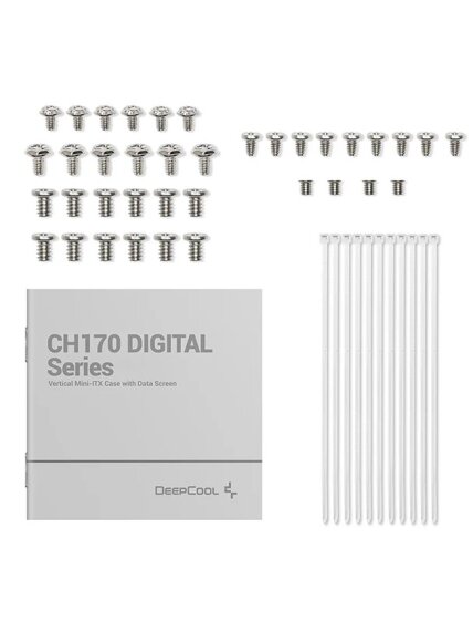 Deepcool PC Gaming Case | CH170 DIGITAL | White | Mini ITX | ATX PS2 4 Deepcool PC Gaming Case | CH170 DIGITAL | White | Mini ITX | ATX PS2 4