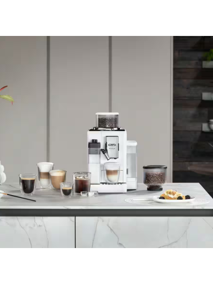 Delonghi | Coffee maker | Rivelia EXAM440.55.W | Pump pressure 19 bar | Built-in milk frother | Fully Automatic | 1450 W | Arctic White 8 Delonghi | Coffee maker | Rivelia EXAM440.55.W | Pump pressure 19 bar | Built-in milk frother | Fully Automatic | 1450 W | Arctic White 8