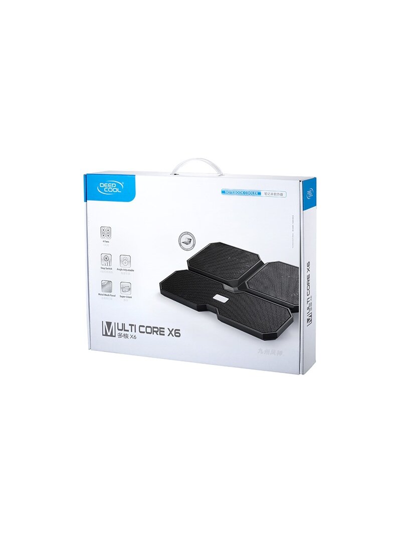 Deepcool | Multicore x6 | Notebook cooler up to 15.6" | Black | 380X295X24mm mm | 900g g 12 Deepcool | Multicore x6 | Notebook cooler up to 15.6" | Black | 380X295X24mm mm | 900g g 12