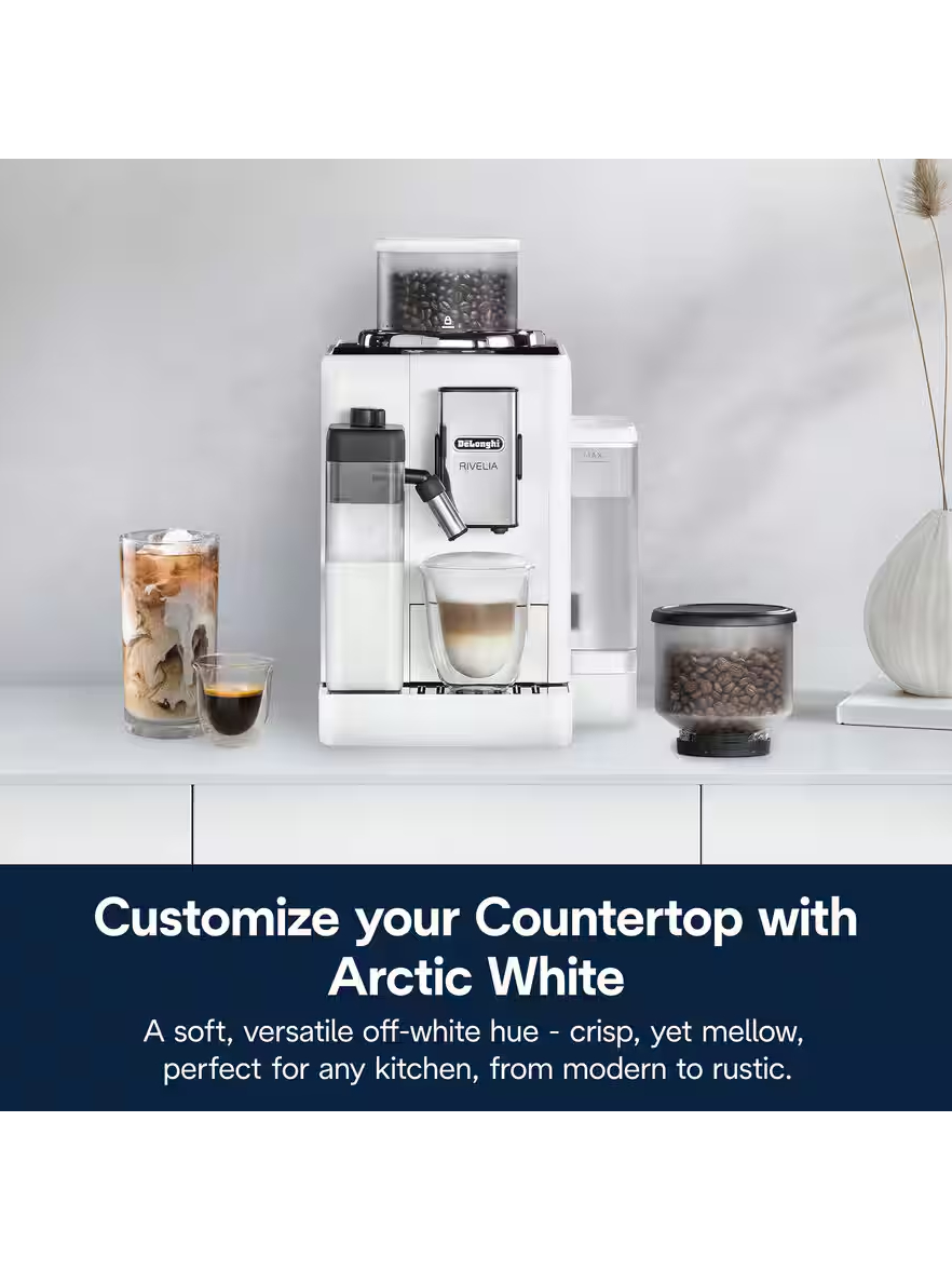 Delonghi | Coffee maker | Rivelia EXAM440.55.W | Pump pressure 19 bar | Built-in milk frother | Fully Automatic | 1450 W | Arctic White 6 Delonghi | Coffee maker | Rivelia EXAM440.55.W | Pump pressure 19 bar | Built-in milk frother | Fully Automatic | 1450 W | Arctic White 6
