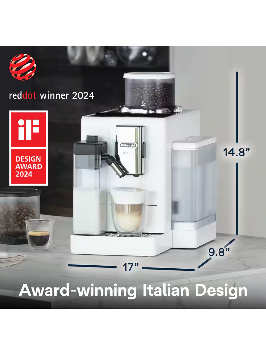 Delonghi | Coffee maker | Rivelia EXAM440.55.W | Pump pressure 19 bar | Built-in milk frother | Fully Automatic | 1450 W | Arctic White 5 Delonghi | Coffee maker | Rivelia EXAM440.55.W | Pump pressure 19 bar | Built-in milk frother | Fully Automatic | 1450 W | Arctic White 5