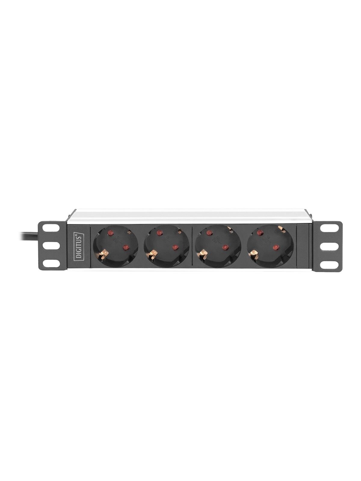 Digitus | 10” Socket Strip with Aluminum Profile, 4-way safety sockets | DN-95418
