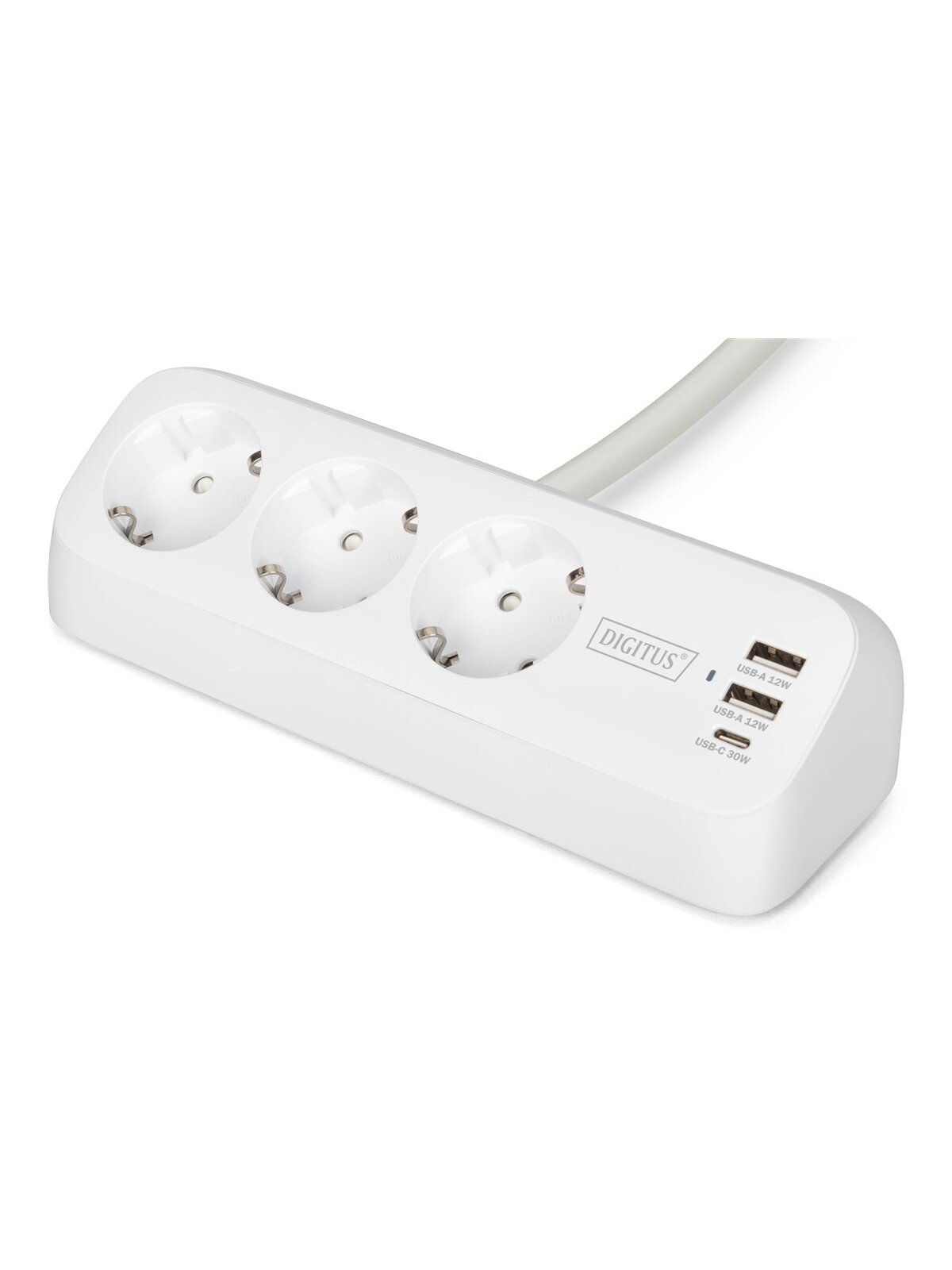 Digitus 3-way office socket strip with 2x USB-A and 1x USB-C connections | DA-70626 Digitus 3-way office socket strip with 2x USB-A and 1x USB-C connections | DA-70626
