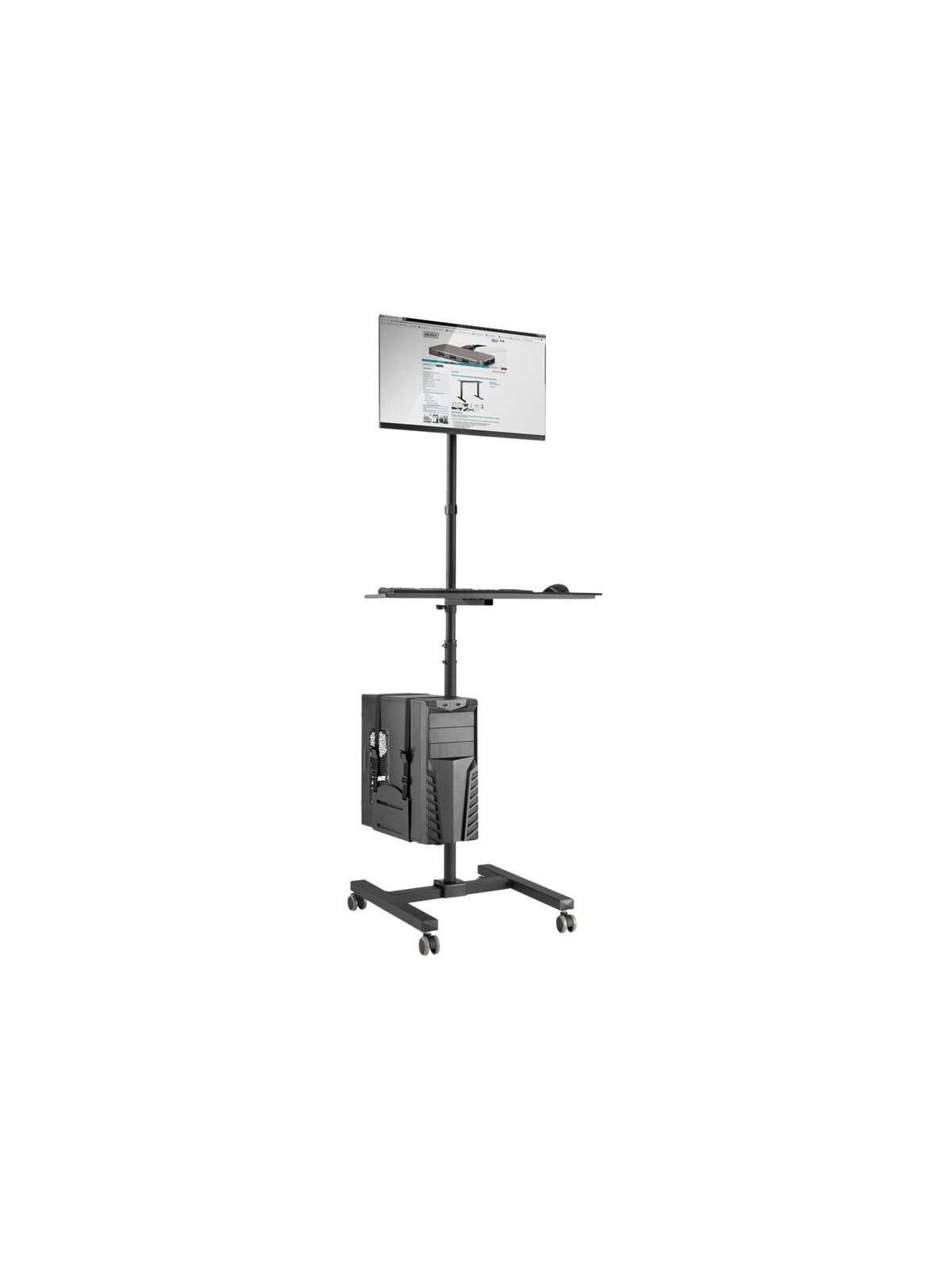 Digitus | Mobile workstation with individual height adjustment | DA-90374 | Monitor Mount, PC Holder | 17-32 " | Black 1 Digitus | Mobile workstation with individual height adjustment | DA-90374 | Monitor Mount, PC Holder | 17-32 " | Black 1