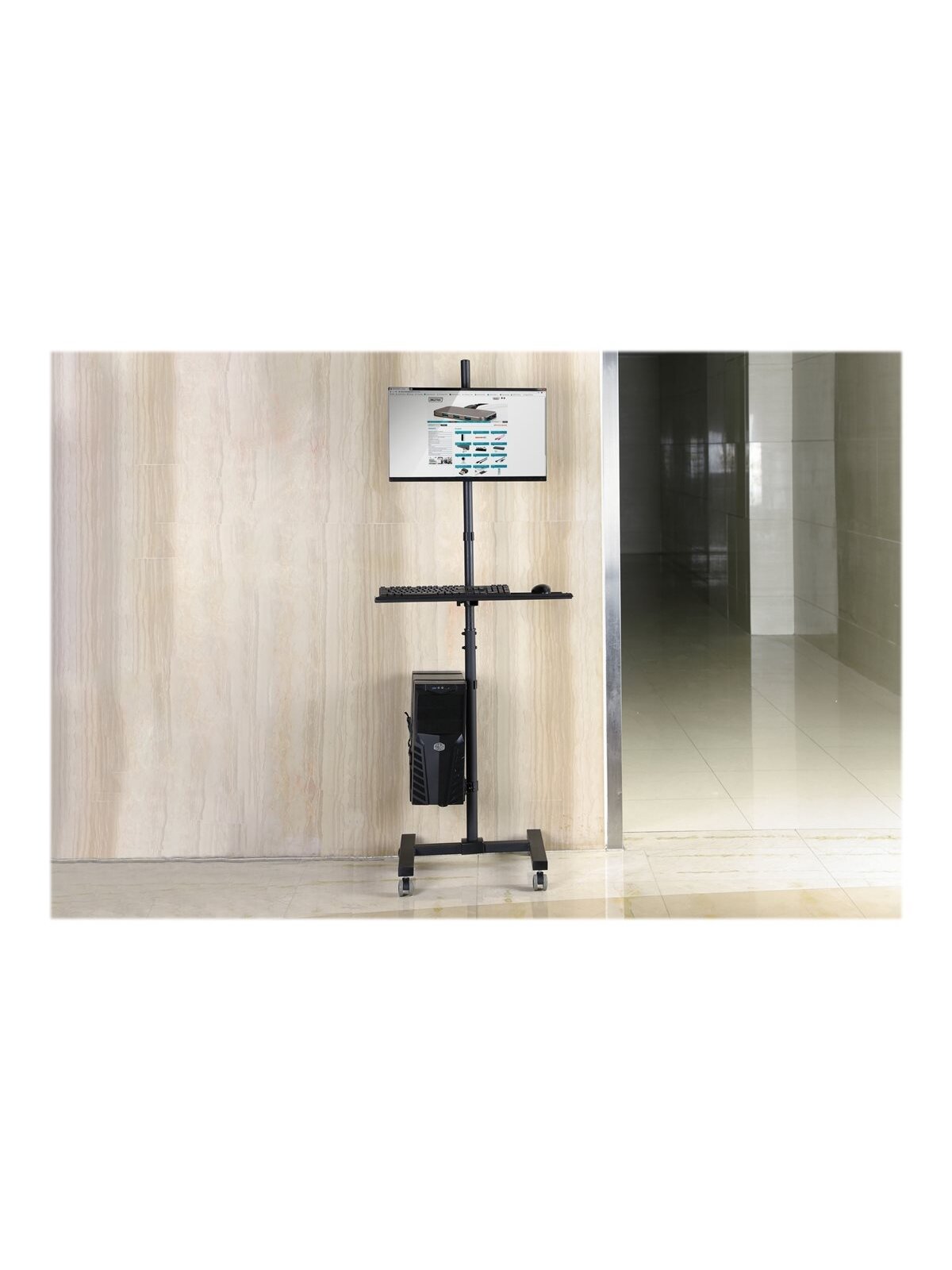 Digitus | Mobile workstation with individual height adjustment | DA-90374 | Monitor Mount, PC Holder | 17-32 " | Black 10 Digitus | Mobile workstation with individual height adjustment | DA-90374 | Monitor Mount, PC Holder | 17-32 " | Black 10