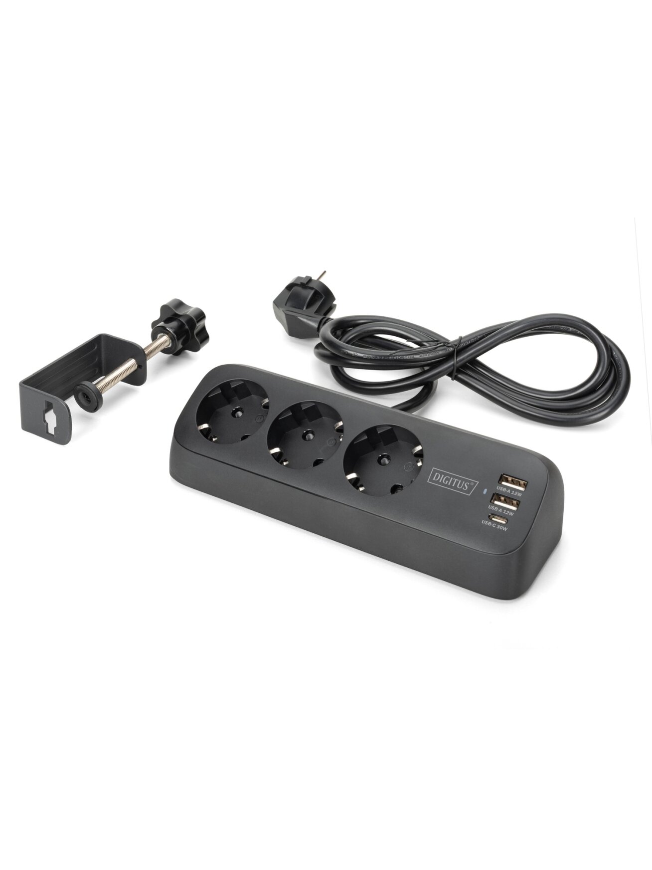 Digitus 3-way office socket strip with 2x USB-A and 1x USB-C connections | DA-70625 1 Digitus 3-way office socket strip with 2x USB-A and 1x USB-C connections | DA-70625 1