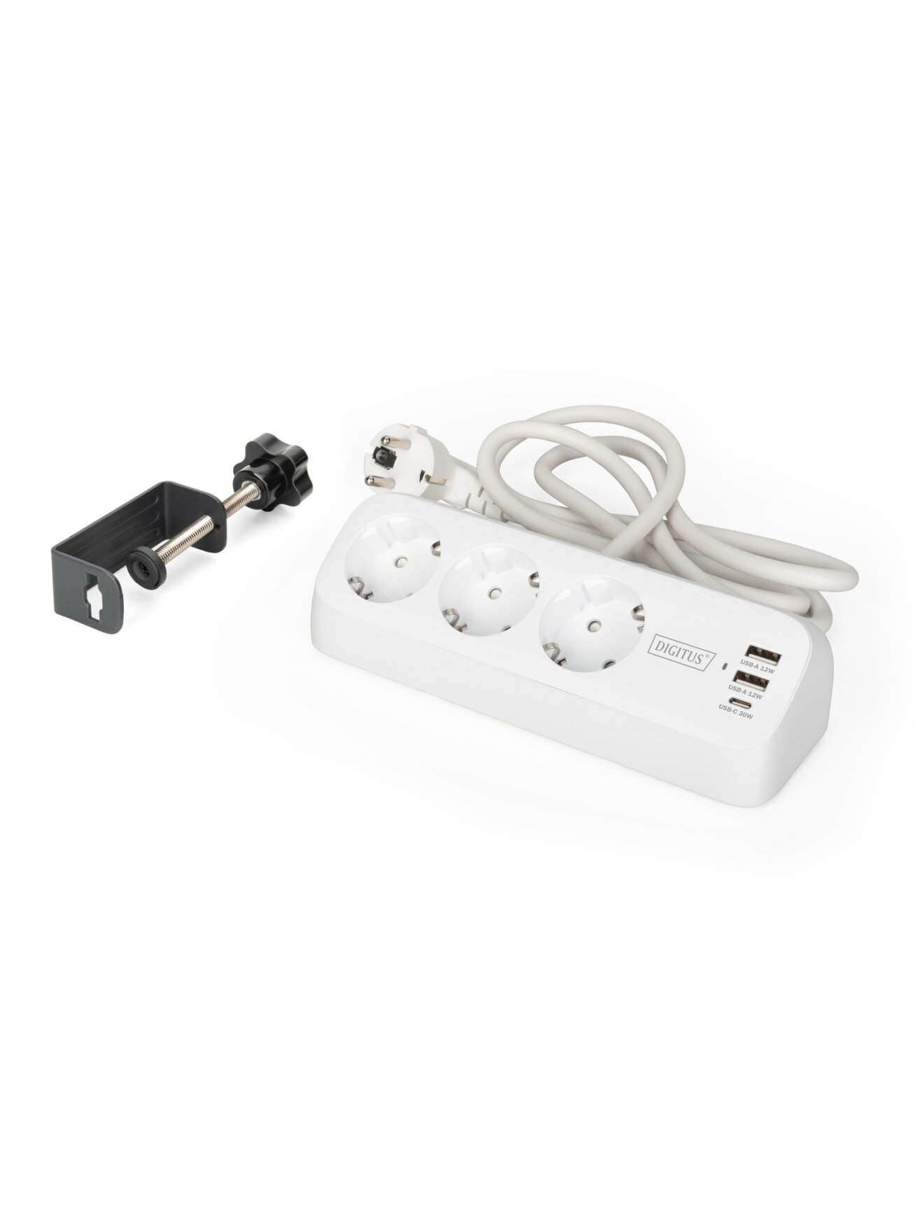 Digitus 3-way office socket strip with 2x USB-A and 1x USB-C connections | DA-70626 1 Digitus 3-way office socket strip with 2x USB-A and 1x USB-C connections | DA-70626 1