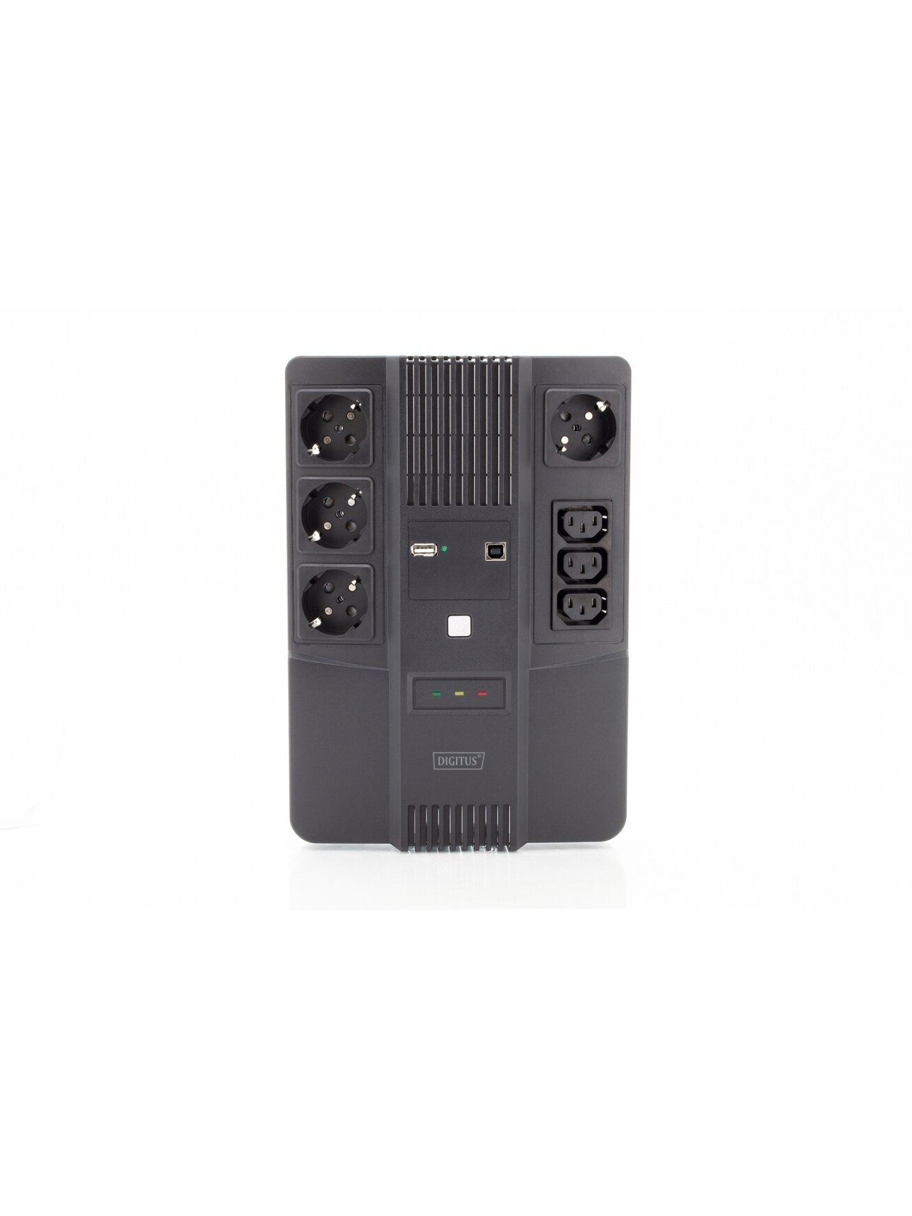 Digitus | All-in-One UPS | All-in-One UPS, 800VA/480W, LED 12V/9Ah x1, 4x CEE 7/7,3x IEC C13, USB, RJ45 | 800 VA | 480 W 1