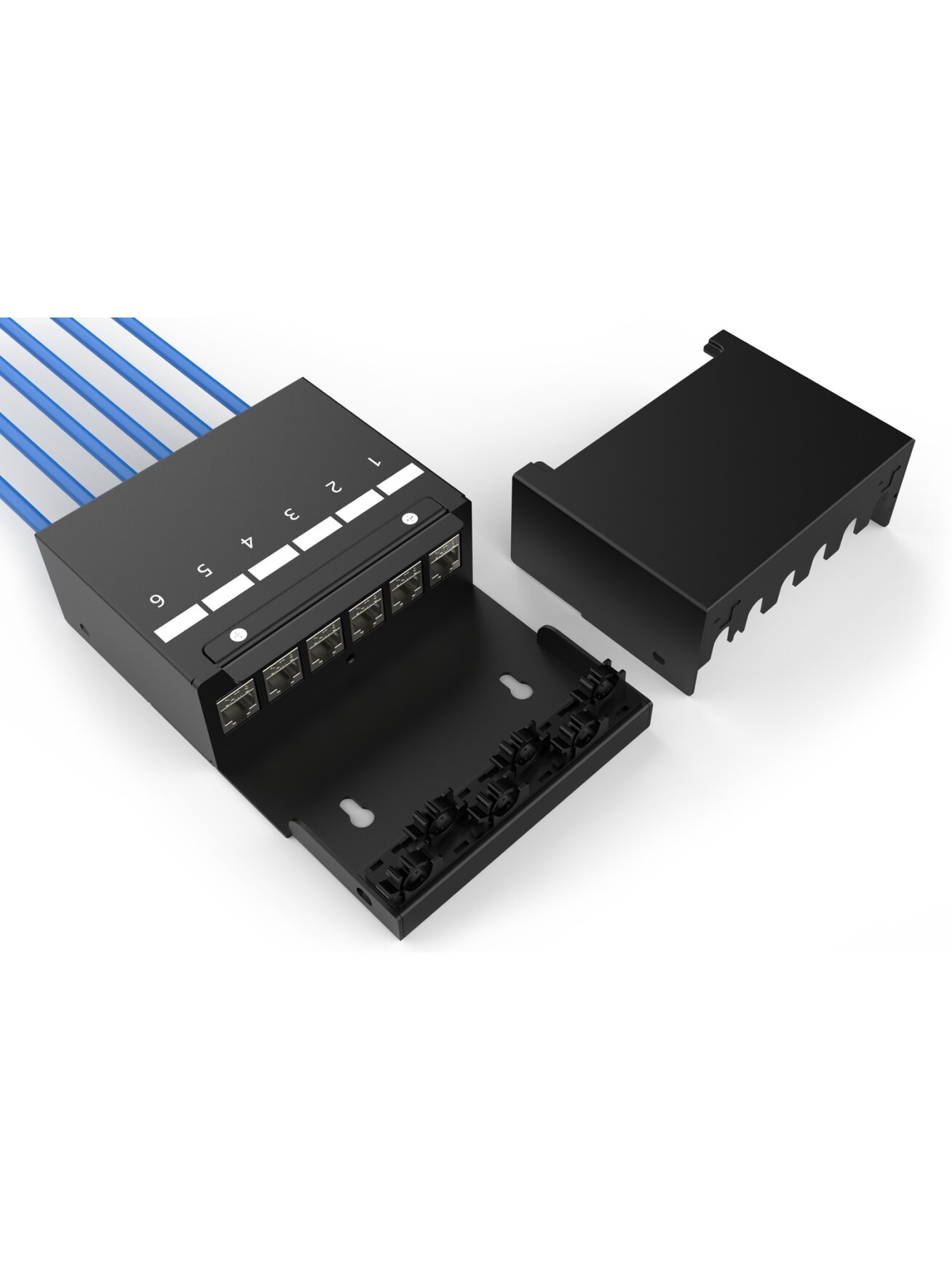 Digitus Consolidation point box, 6-port Keystone modules with intelligent cable manager | DN-93708-6 2 Digitus Consolidation point box, 6-port Keystone modules with intelligent cable manager | DN-93708-6 2