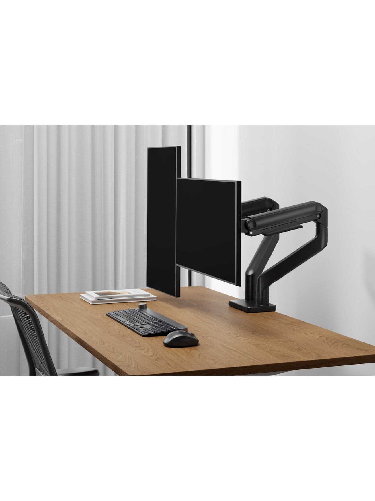 Digitus Desk Mount | Height, tilt, rotation, depth, pivot | Dual Monitor Mount | 2x 45 " | Maximum weight (capacity) 2x 20 kg | Black 3