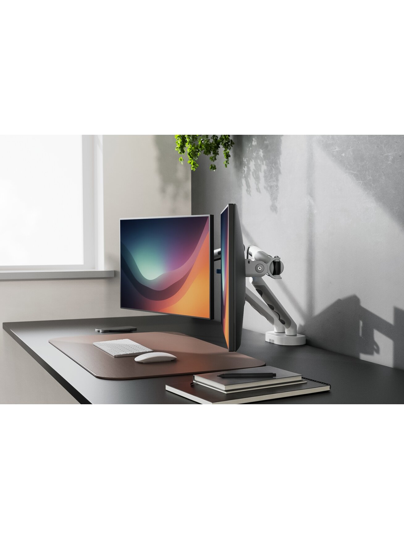 Digitus Desk Mount | Tilt, rotation, pivot | Dual design monitor mount, 2x 35", 2x 10 kg | 35 " | Maximum weight (capacity) 20 kg | White 1