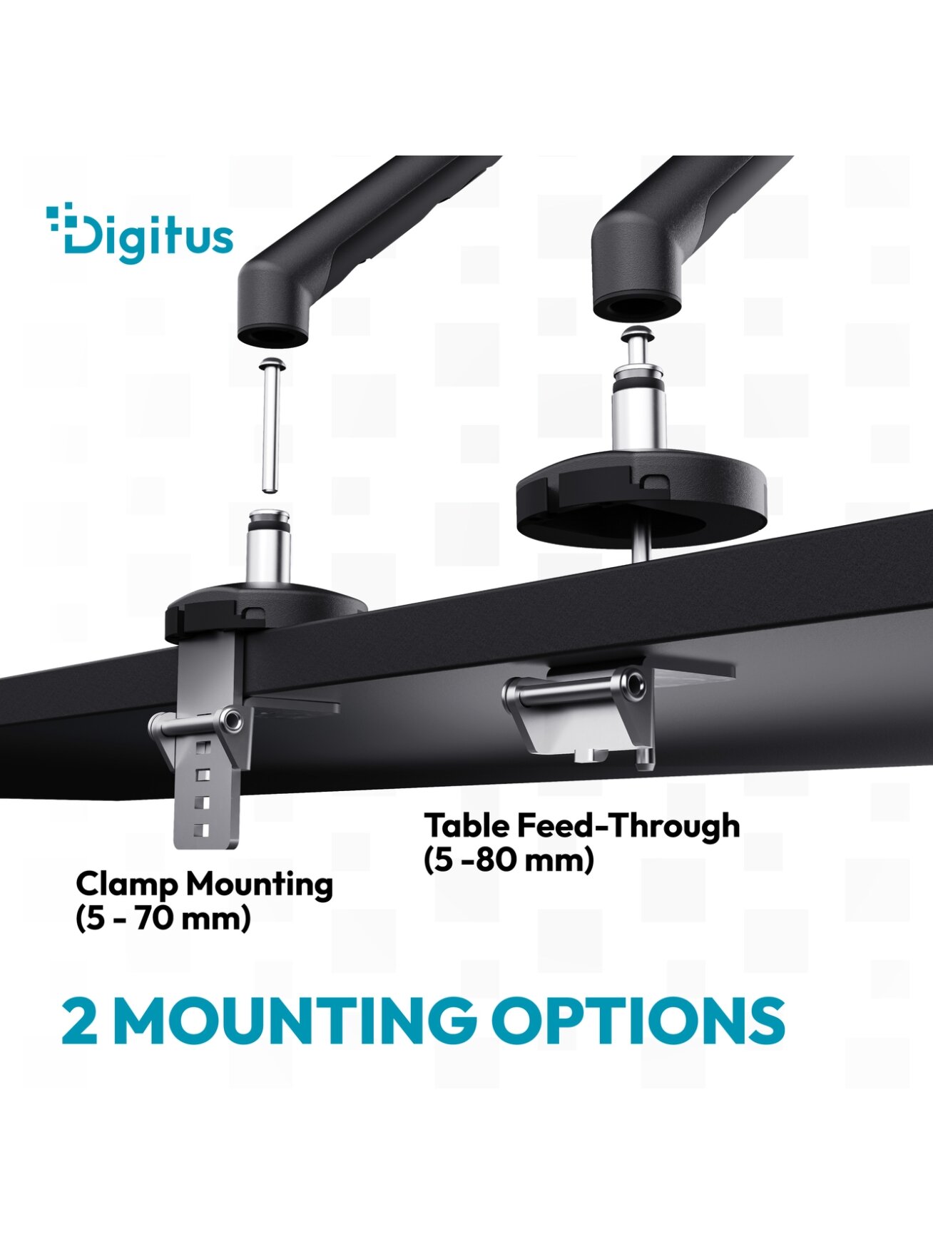 Digitus Desk Mount | Tilt, rotation, pivot | Single design monitor mount | 35 " | Maximum weight (capacity) 10 kg | Black 8 Digitus Desk Mount | Tilt, rotation, pivot | Single design monitor mount | 35 " | Maximum weight (capacity) 10 kg | Black 8