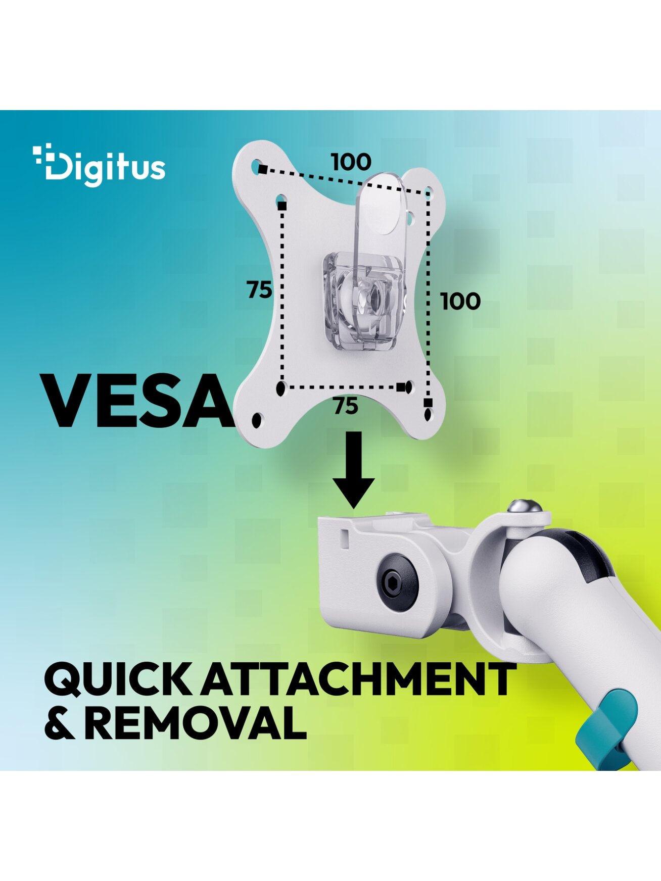 Digitus Desk Mount | Tilt, rotation, pivot | Single design monitor mount | 35 " | Maximum weight (capacity) 10 kg | White 5 Digitus Desk Mount | Tilt, rotation, pivot | Single design monitor mount | 35 " | Maximum weight (capacity) 10 kg | White 5