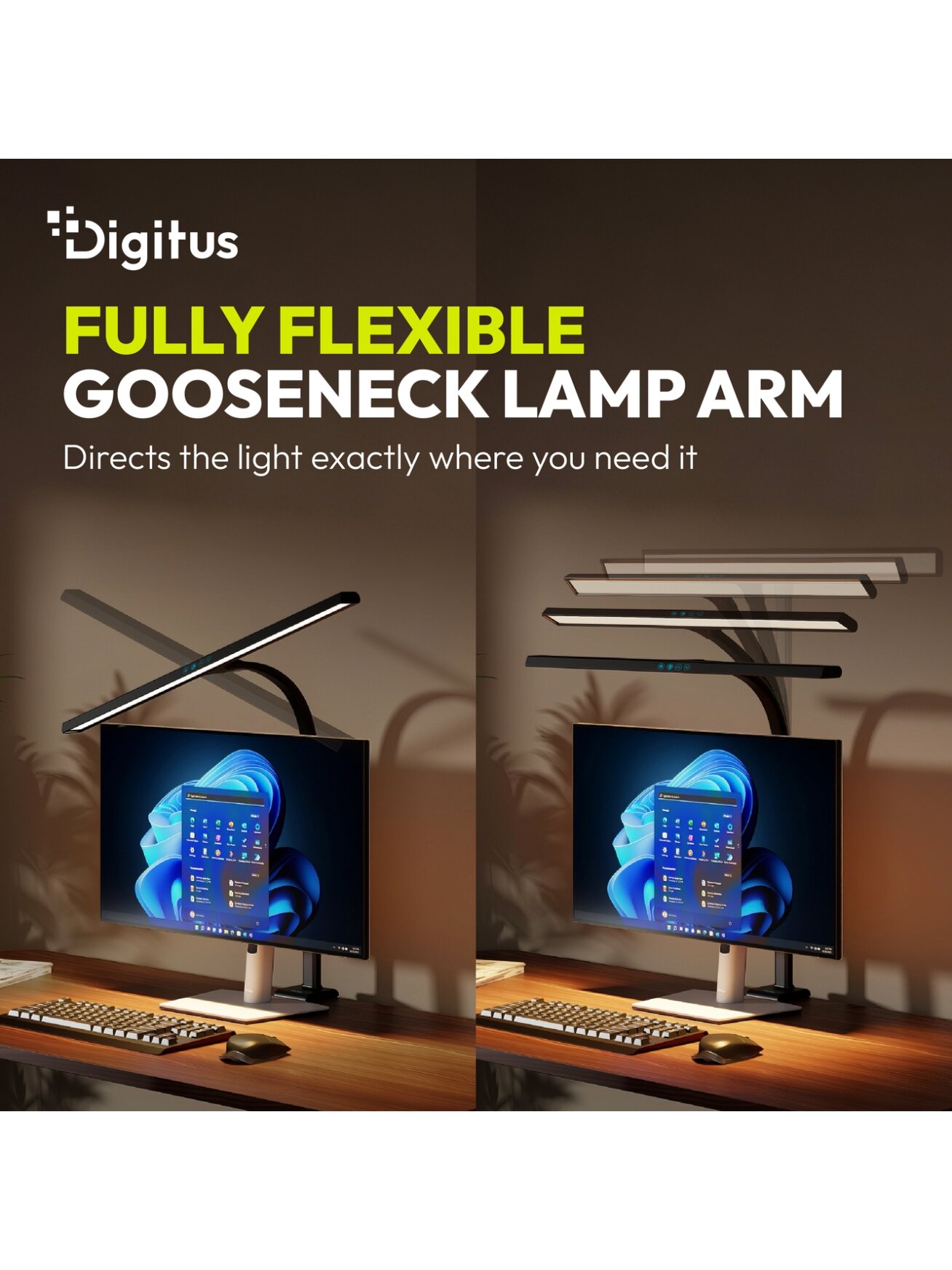 Digitus LED Desk Lamp, 80 cm, Black | DA-90492 | 2400 lm | 16 W | 3000-6500 K | Warm white | LED lamp | 10 V 7