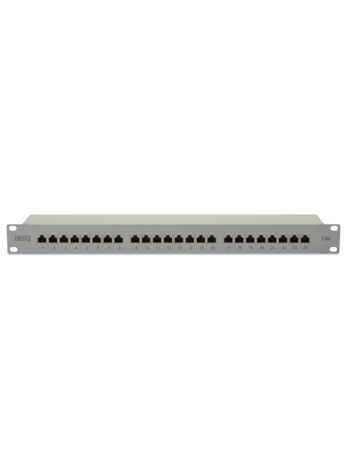 Digitus | Patch Panel | DN-91524S | Category: CAT 5e; Ports: 24 x RJ45; Retention strength: 7.7 kg; Insertion force: 30N max | 48.2 x 4.4 x 10.9 cm | White 2 Digitus | Patch Panel | DN-91524S | Category: CAT 5e; Ports: 24 x RJ45; Retention strength: 7.7 kg; Insertion force: 30N max | 48.2 x 4.4 x 10.9 cm | White 2