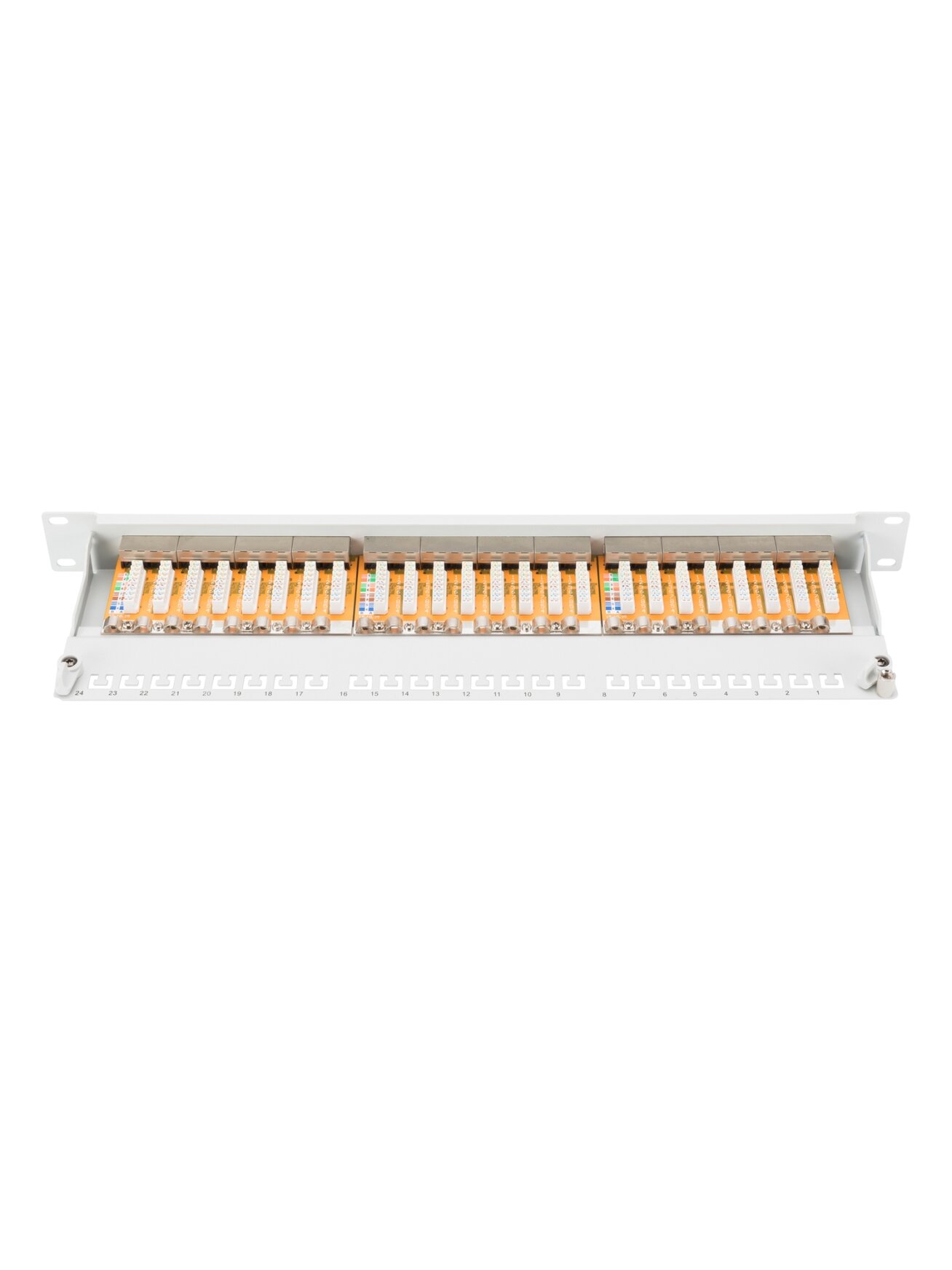 Digitus | Patch Panel | DN-91624S | Category: CAT 6; Ports: 24 x RJ45; Retention strength: 7.7 kg; Insertion force: 30N max | 48.2 x 4.4 x 10.9 cm | White 4 Digitus | Patch Panel | DN-91624S | Category: CAT 6; Ports: 24 x RJ45; Retention strength: 7.7 kg; Insertion force: 30N max | 48.2 x 4.4 x 10.9 cm | White 4