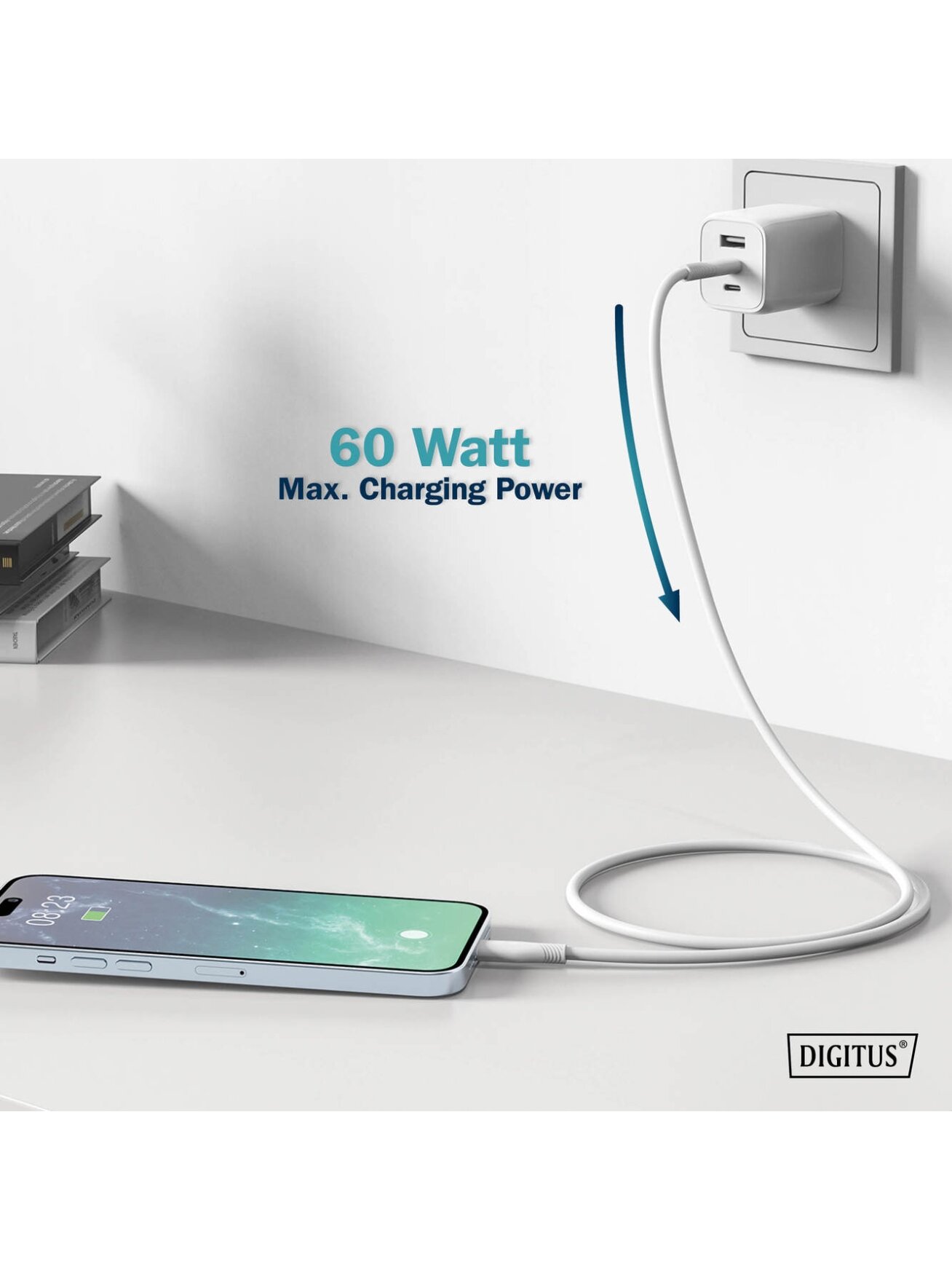 Digitus | Silicone Connection Cable | AK-300341-010-W | USB-C to USB-C 5 Digitus | Silicone Connection Cable | AK-300341-010-W | USB-C to USB-C 5