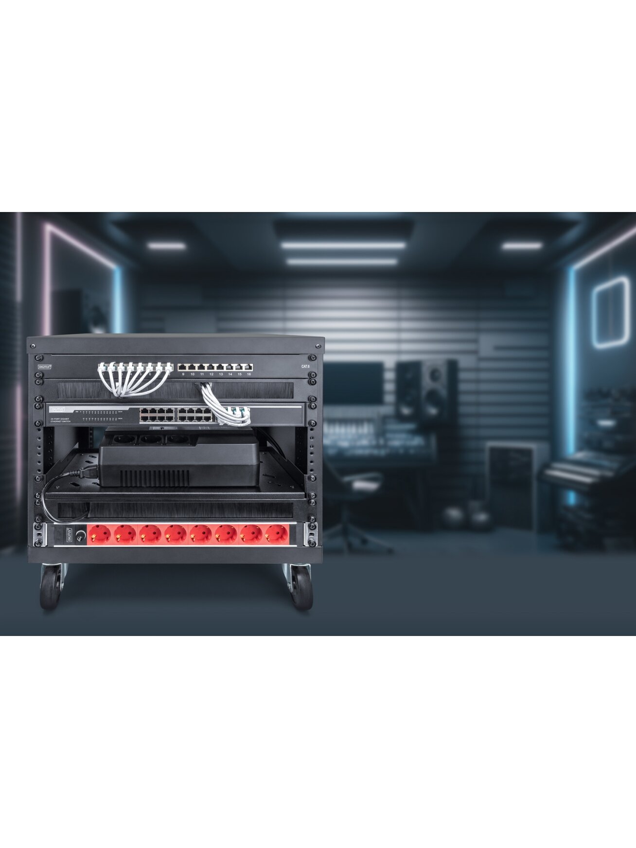 Digitus Universal 19-Inch Equipment Rack with Castors, 8U | DN-48000 3 Digitus Universal 19-Inch Equipment Rack with Castors, 8U | DN-48000 3