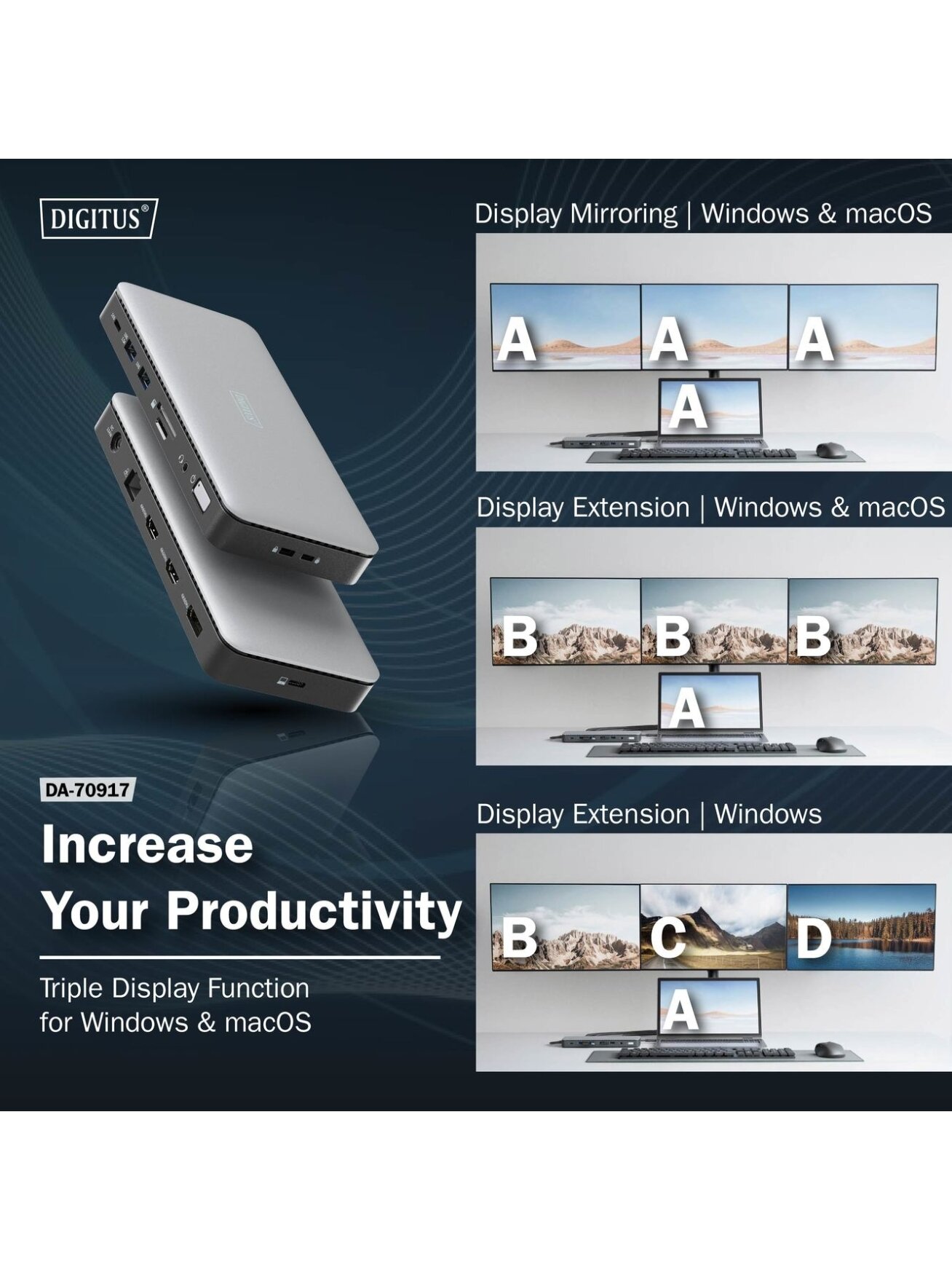 Digitus USB-C Docking Station, 11-port | DA-70917 | HDMI ports quantity 2 | Ethernet LAN 8 Digitus USB-C Docking Station, 11-port | DA-70917 | HDMI ports quantity 2 | Ethernet LAN 8