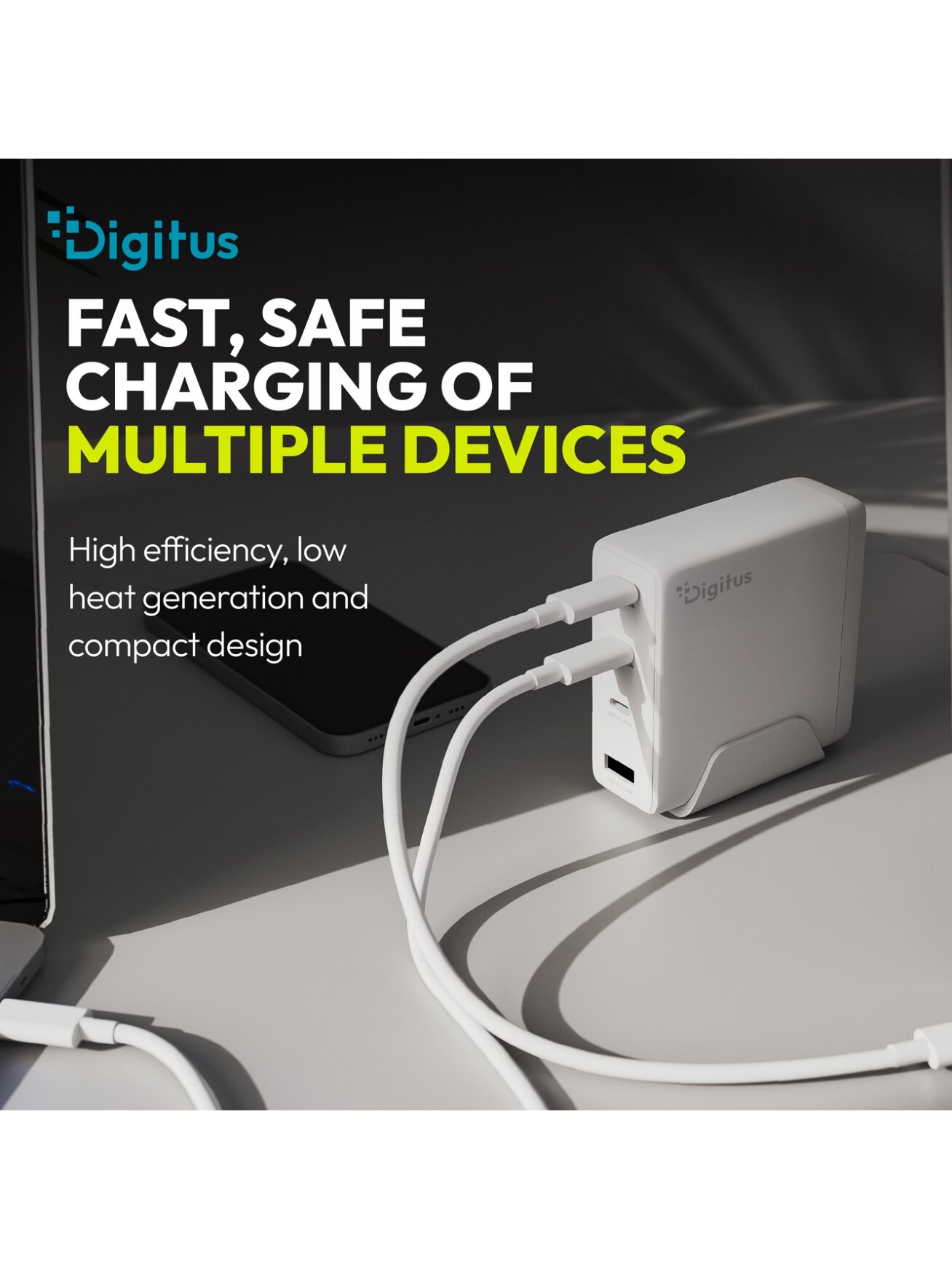 Digitus USB GaN Charger 140W, 3x USB-C, 1x USB-A | DA-10305 6 Digitus USB GaN Charger 140W, 3x USB-C, 1x USB-A | DA-10305 6