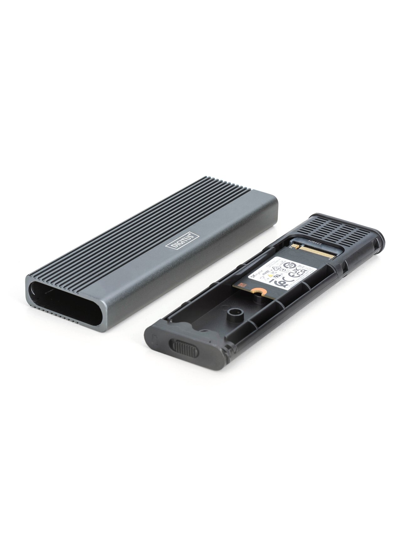 Digitus USB M.2 hard disk enclosure, SSD, external, NVMe + SATA, 10Gbps (NVMe) 6 Gbps (SATA), USB3.1 Gen2 | DA-71156 1 Digitus USB M.2 hard disk enclosure, SSD, external, NVMe + SATA, 10Gbps (NVMe) 6 Gbps (SATA), USB3.1 Gen2 | DA-71156 1