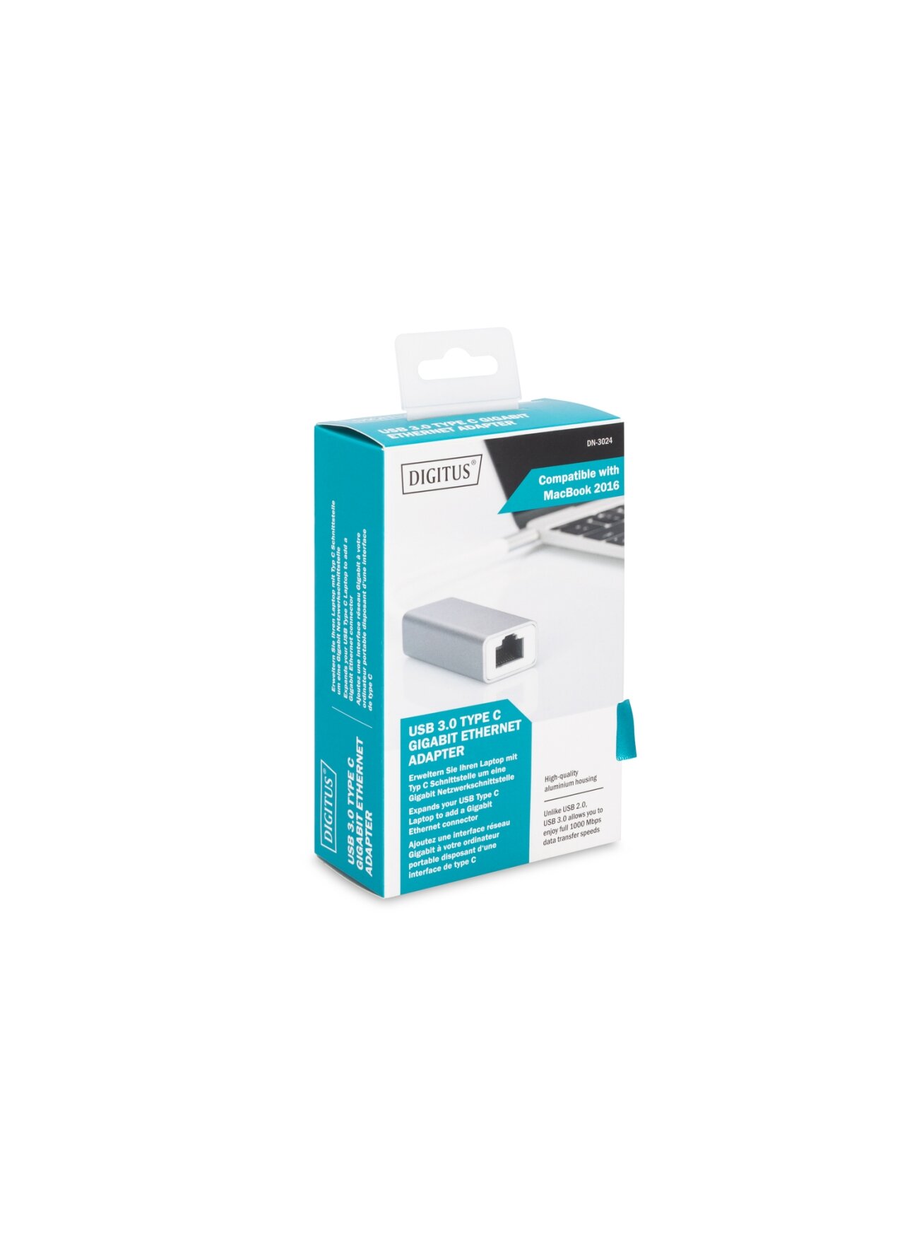 Digitus | USB Type C 3.0 Gigabit Ethernet Adapter 10/100/1000 Mbps | DN-3024 | USB Type-C to RJ45 2 Digitus | USB Type C 3.0 Gigabit Ethernet Adapter 10/100/1000 Mbps | DN-3024 | USB Type-C to RJ45 2